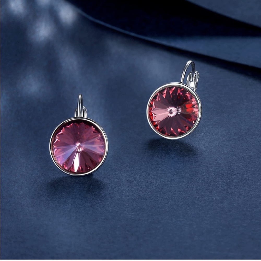 💎 Swarovski Crystals Bella Drop Earrings, 18K White Gold Plated